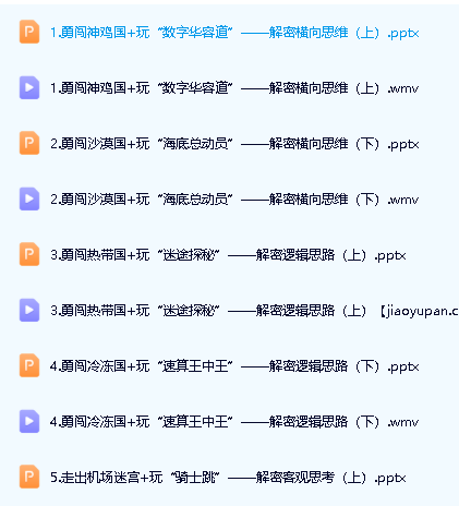 全球脑王杨易最强大脑游戏课视频+资料第2张-惠学吧 Image