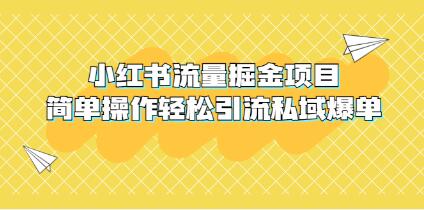 小红书流量掘金项目，简单操作轻松引流私域爆单