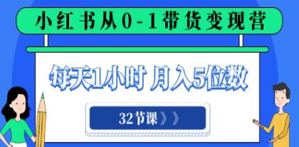 小红书从0到1带货实现盈利指南：每天1小时，月入五位数