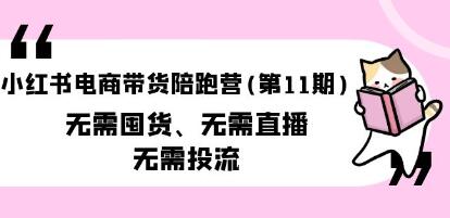 小红书电商助力营：第11期，无需囤货、无需直播、无需投流
