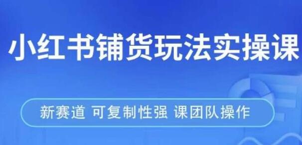 小红书铺货玩法实战课,流量大 竞争小 非常好做 新赛道 可复制 可团队操作